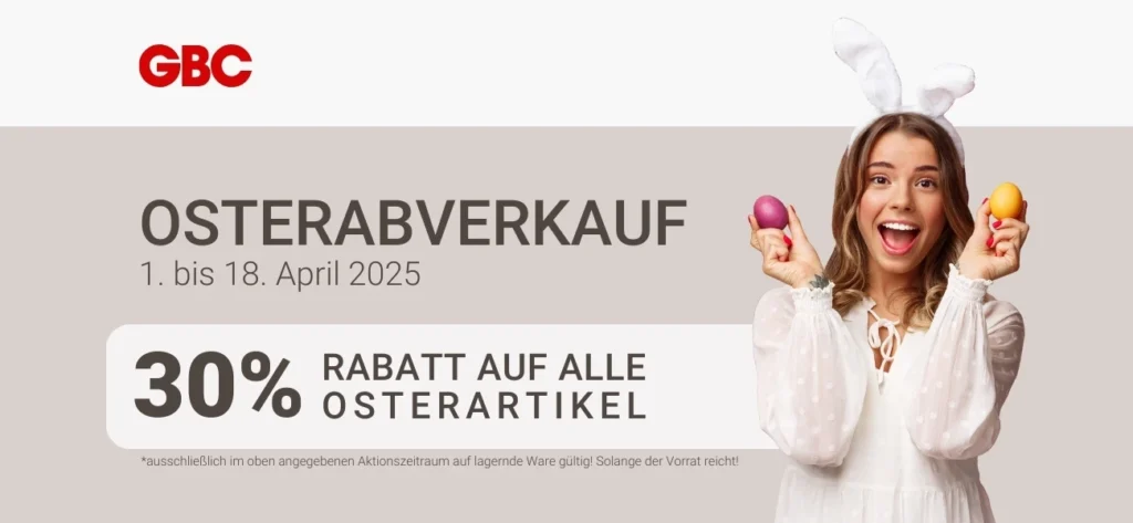 Oster-Abverkauf bei GBC Österreich: -30% auf alle Osterartikel für Floristik & Dekoration